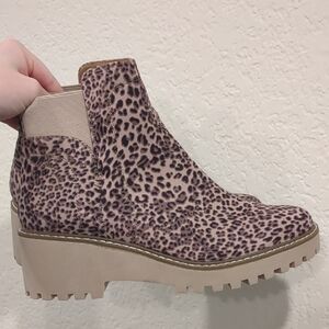 Dolce Vita Leopard Print Chelsea Ankle Boots
